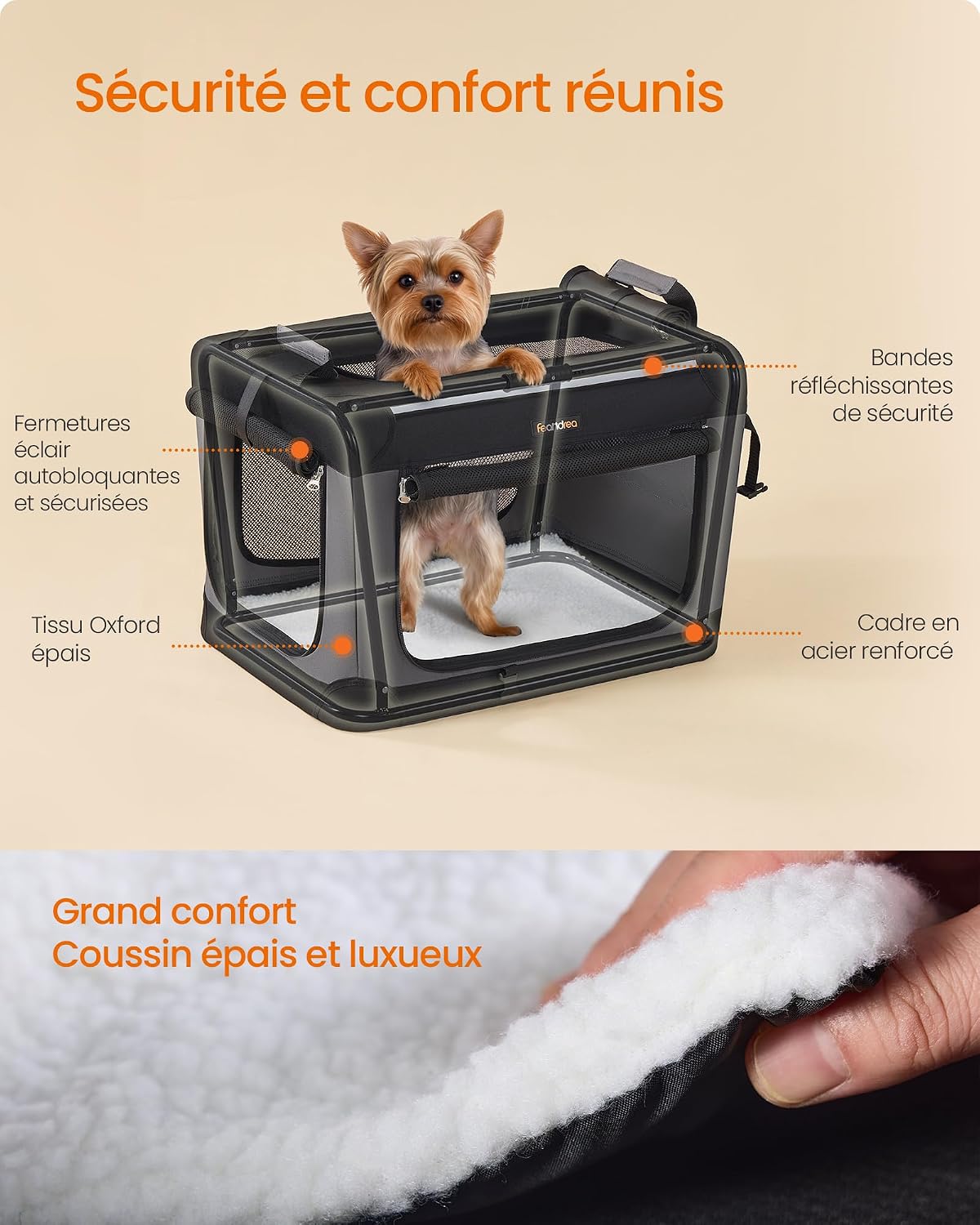 Thumbnail 4 de Feandrea Sac de Transport Chien 76,2 cm