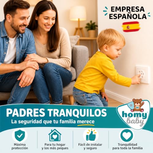 Thumbnail 5 de HOMYBABY [x20] Protectores Enchufes para Bebés: seguridad infantil con giro y adhesivo 3M