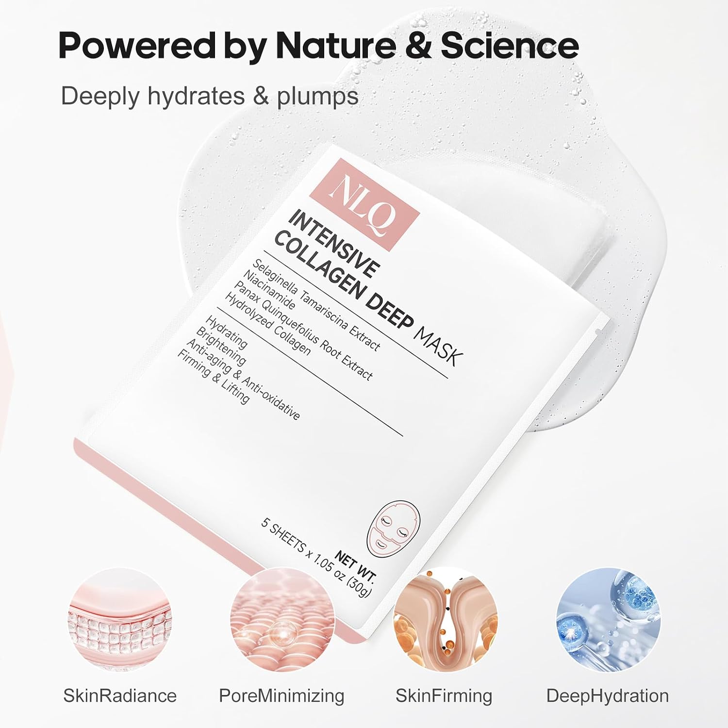 Thumbnail 5 de NLQ Collagen Face Mask Overnight Hydrogel Deep Mask: Glass Skin Hydration & Firming