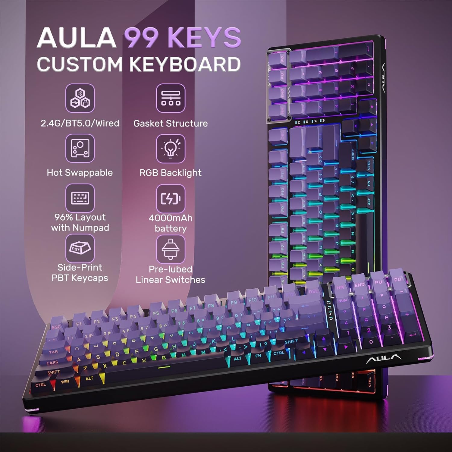 Detalle de AULA F99S Mechanical Keyboard 99 Keys ⌨