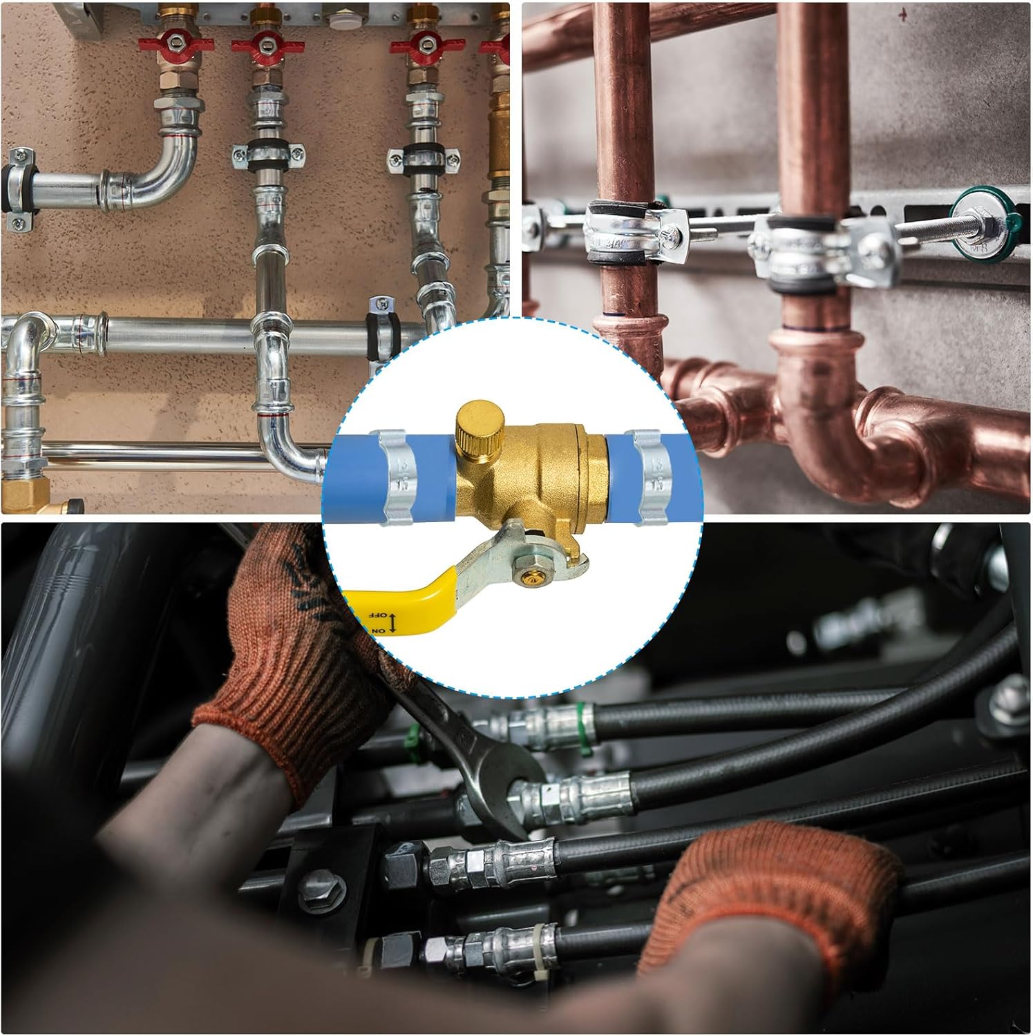 Thumbnail 6 de PATIKIL 50 Pack Double Ear Hose Clamps (7–9mm) in Galvanised Steel