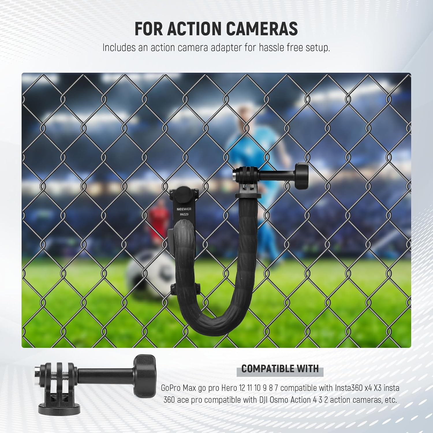 Thumbnail 3 de NEEWER Camera Fence Mounting Kit for Live Streaming with Flexible Arm Holder (PA029)