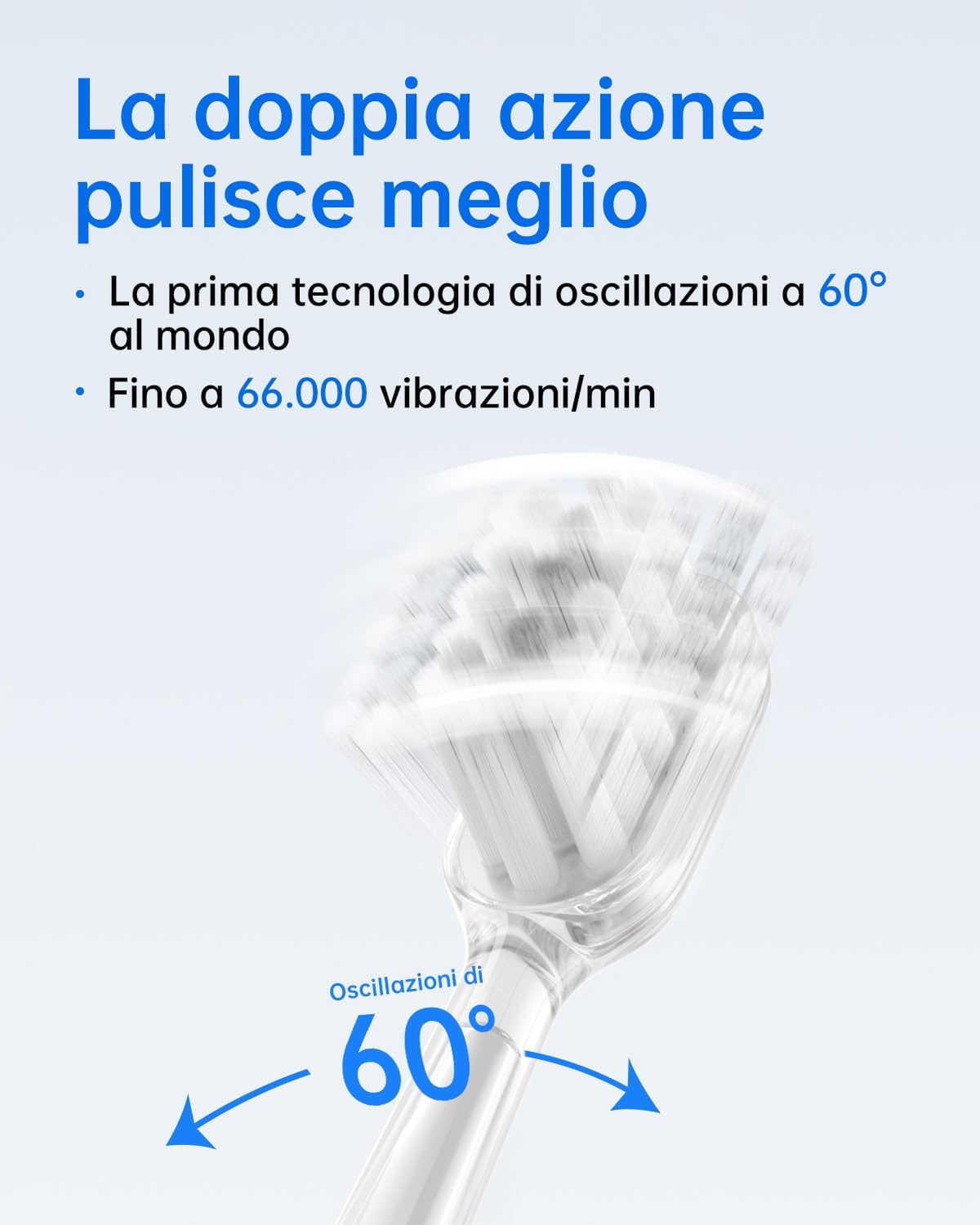 Thumbnail 2 de Laifen Wave spazzolino elettrico oscillante e vibrante ricaricabile con 3 testine, IPX7 (azzurro)