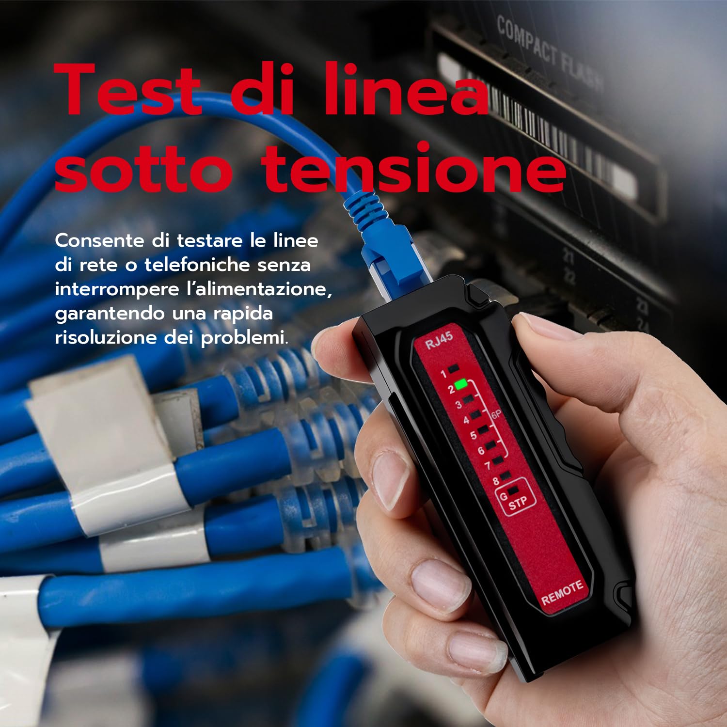 Detalle de Mcbazel Tester di Rete RJ45 RJ11 60V 📡