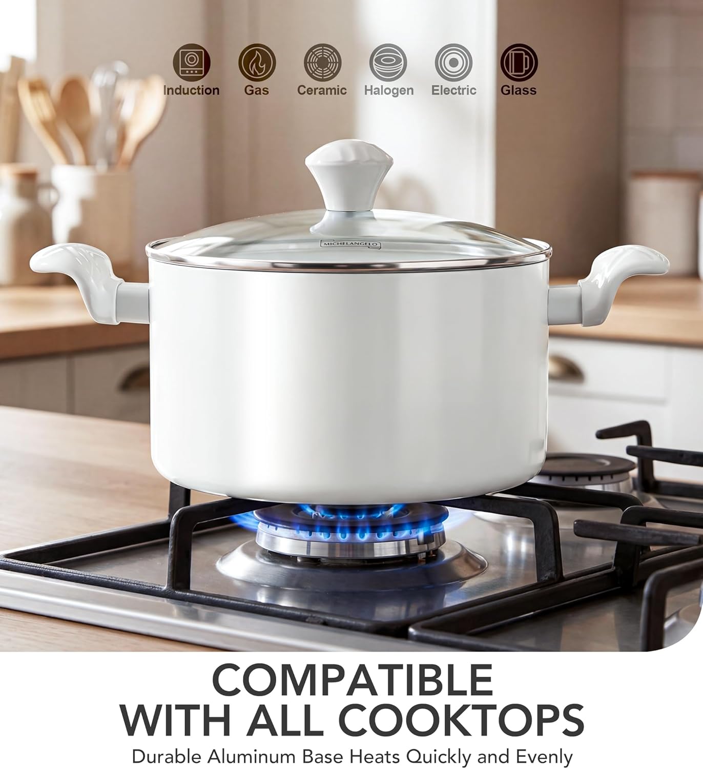 Detalle de MICHELANGELO 6QT Stock Pot 🍲