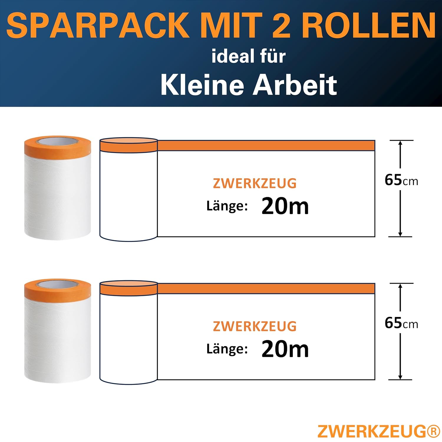 Thumbnail 1 de ZWERKZEUG Abdeckfolie mit Klebeband 20m