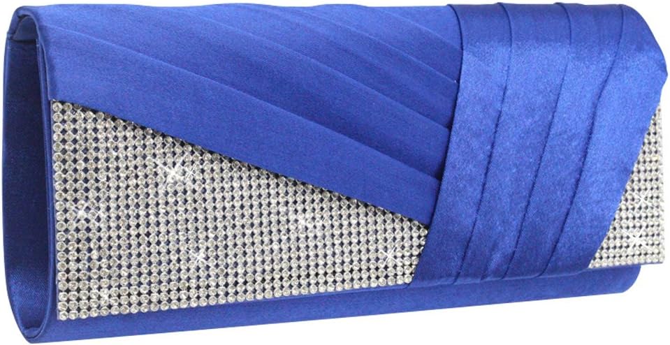 Thumbnail 4 de Wiwsi Elegant Diamante Crystal Satin Bridal Purse Bag Clutch Handbag