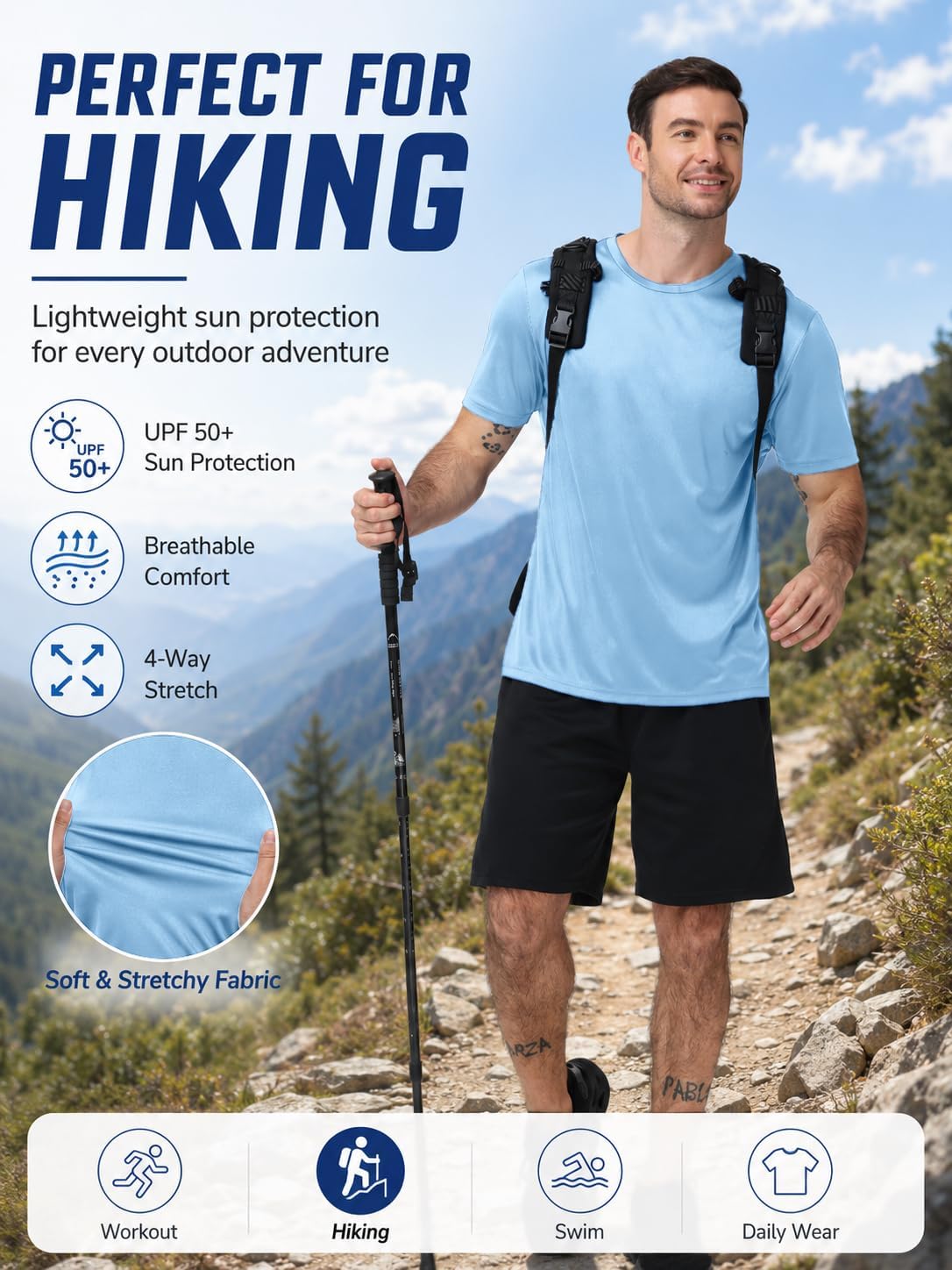 Thumbnail 3 de ZITY 5-Pack Men’s UPF 50+ Sun Protection T-Shirts (Athletic Fit, Fast Dry, Breathable)