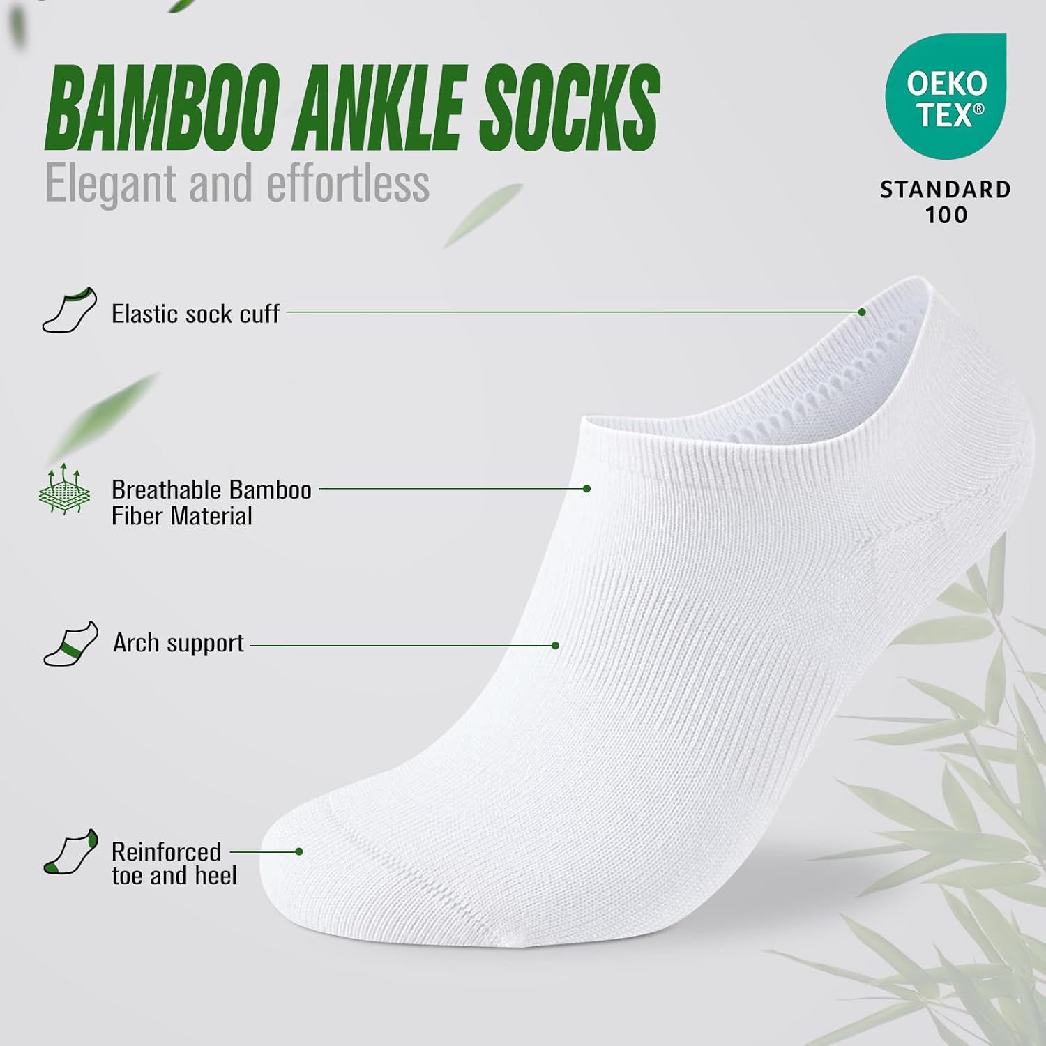 Thumbnail 6 de Niorasen 26082 – bambusowe skarpetki stopki unisex, 6 par, silikon na pięcie