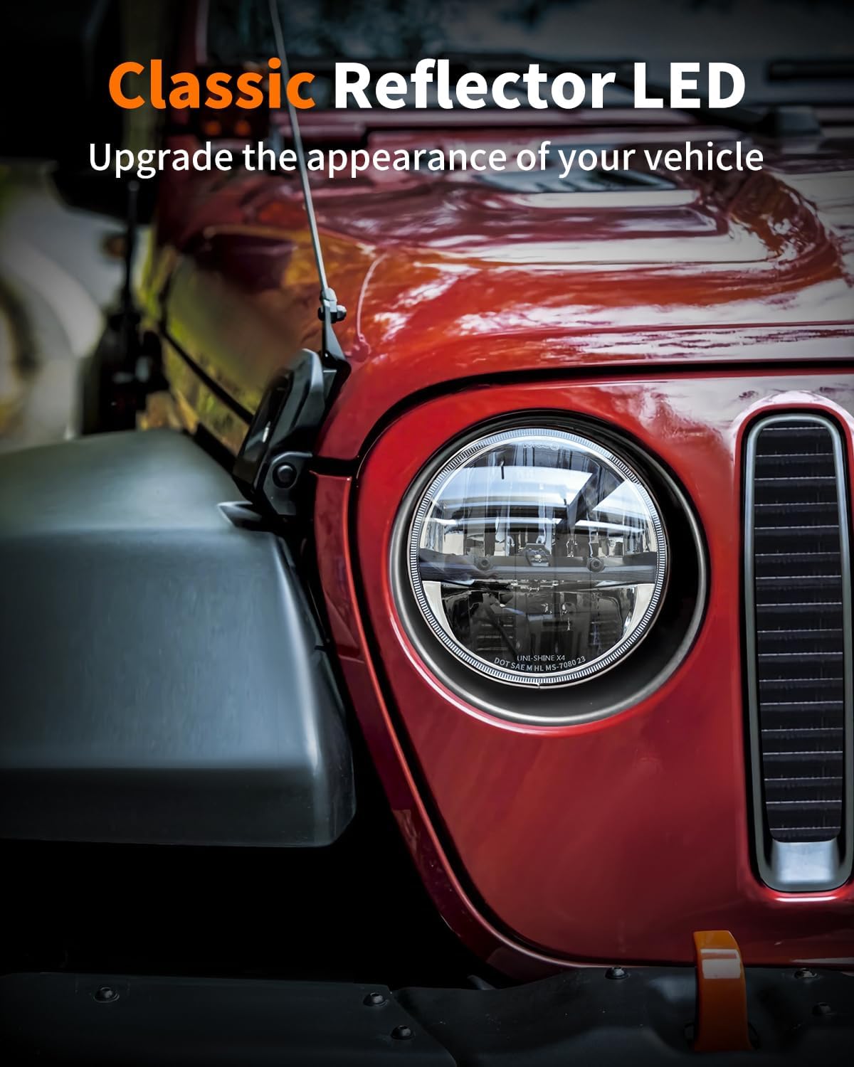 Thumbnail 1 de UNI-SHINE 7-Inch LED Headlights (2-Pack): DOT Approved, Plug-and-Play for Jeep, Miata, and Chevy