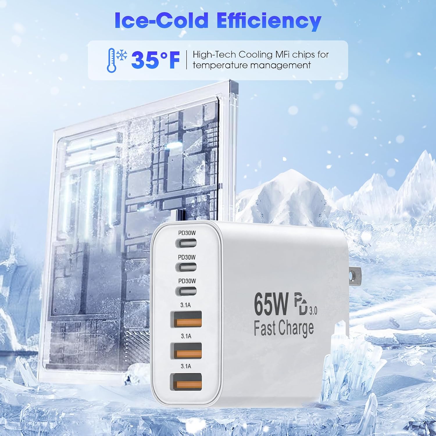 Thumbnail 5 de USB C Charger Block 65W 6 Port Wall Charger