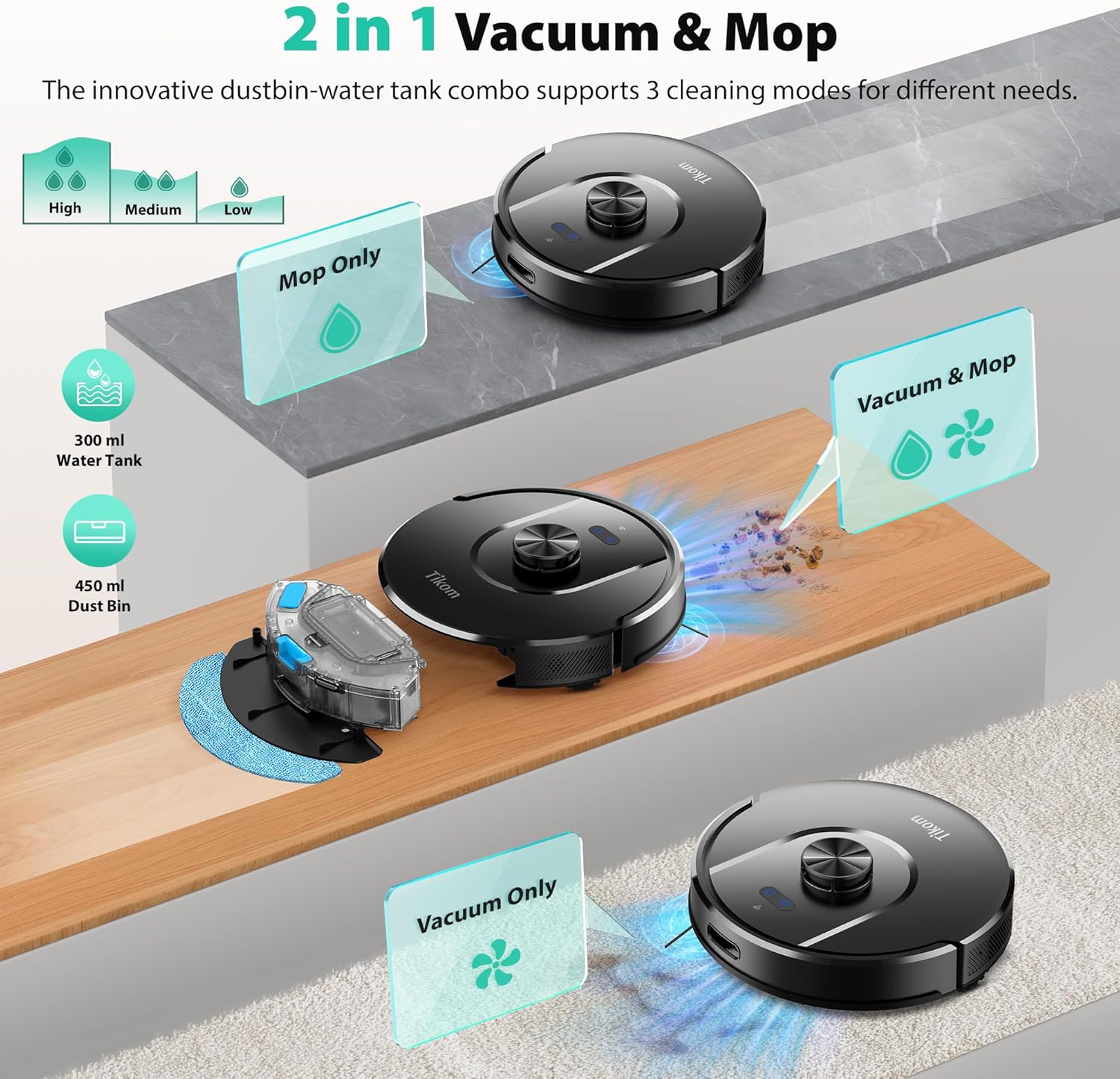 Thumbnail 5 de Tikom L8000 Plus Robot Vacuum 6000Pa 🤖