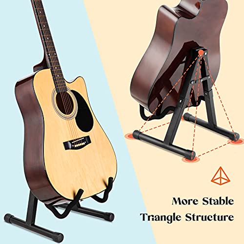 Detalle de CAHAYA Support Guitare Universel Pliable – Stand robuste et compact pour guitares acoustique, électrique et basse
