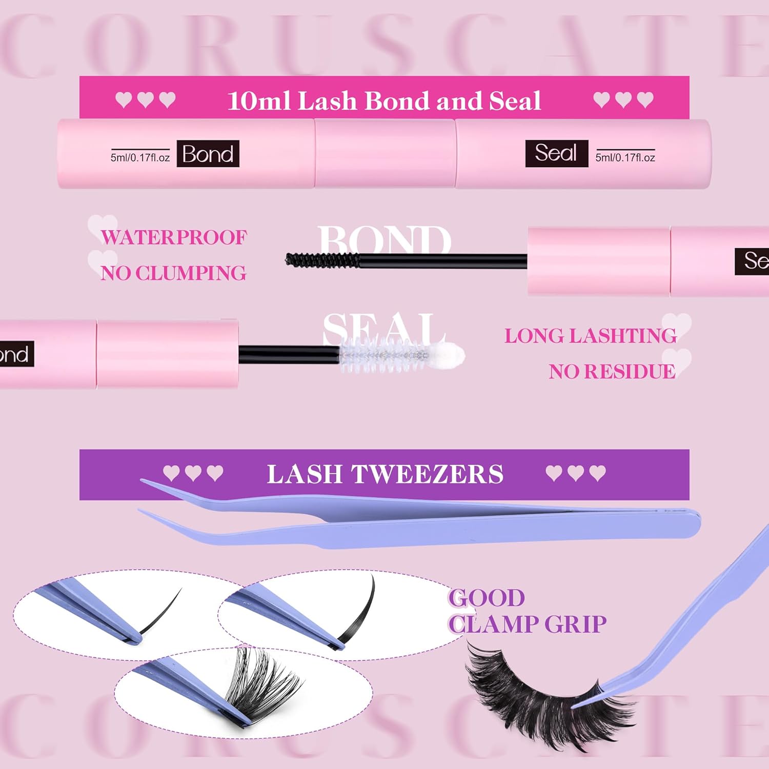 Thumbnail 5 de CORUSCATE 100D Lash Clusters Kit: DIY Volume Extensions with Bottom Lashes Spikes