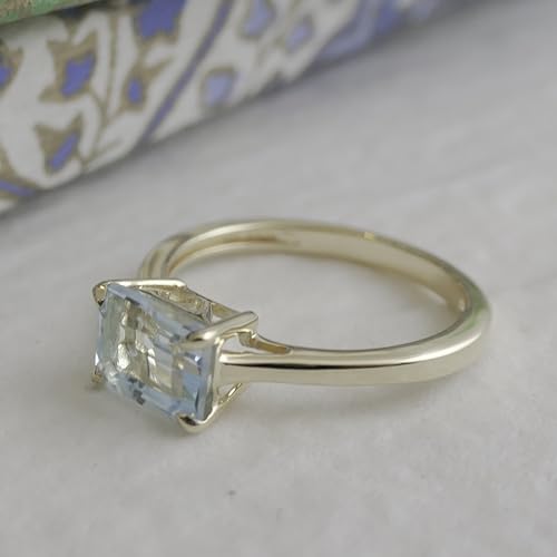 Thumbnail 5 de Baguette Blautopas Vergoldeter SterlingâSilber Ring 19 mm đ