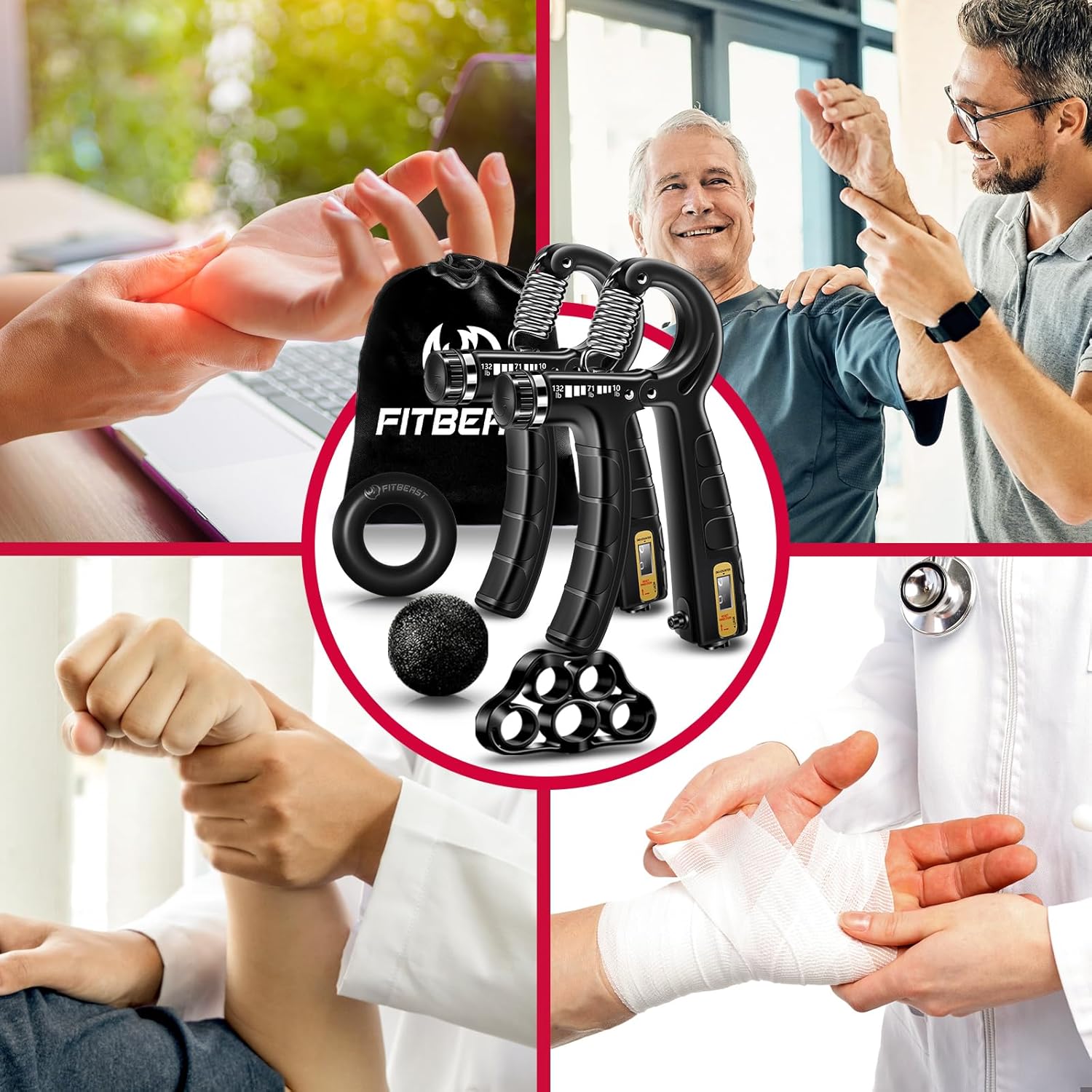 Thumbnail 4 de FitBeast Hand Grip Strengthener Kit, 5-Pack