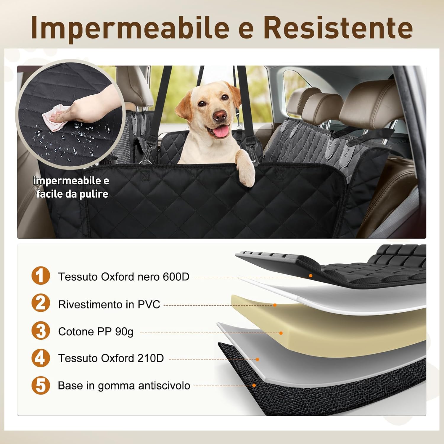 Thumbnail 4 de Gimars Telo Auto per Cani 157×137 cm
