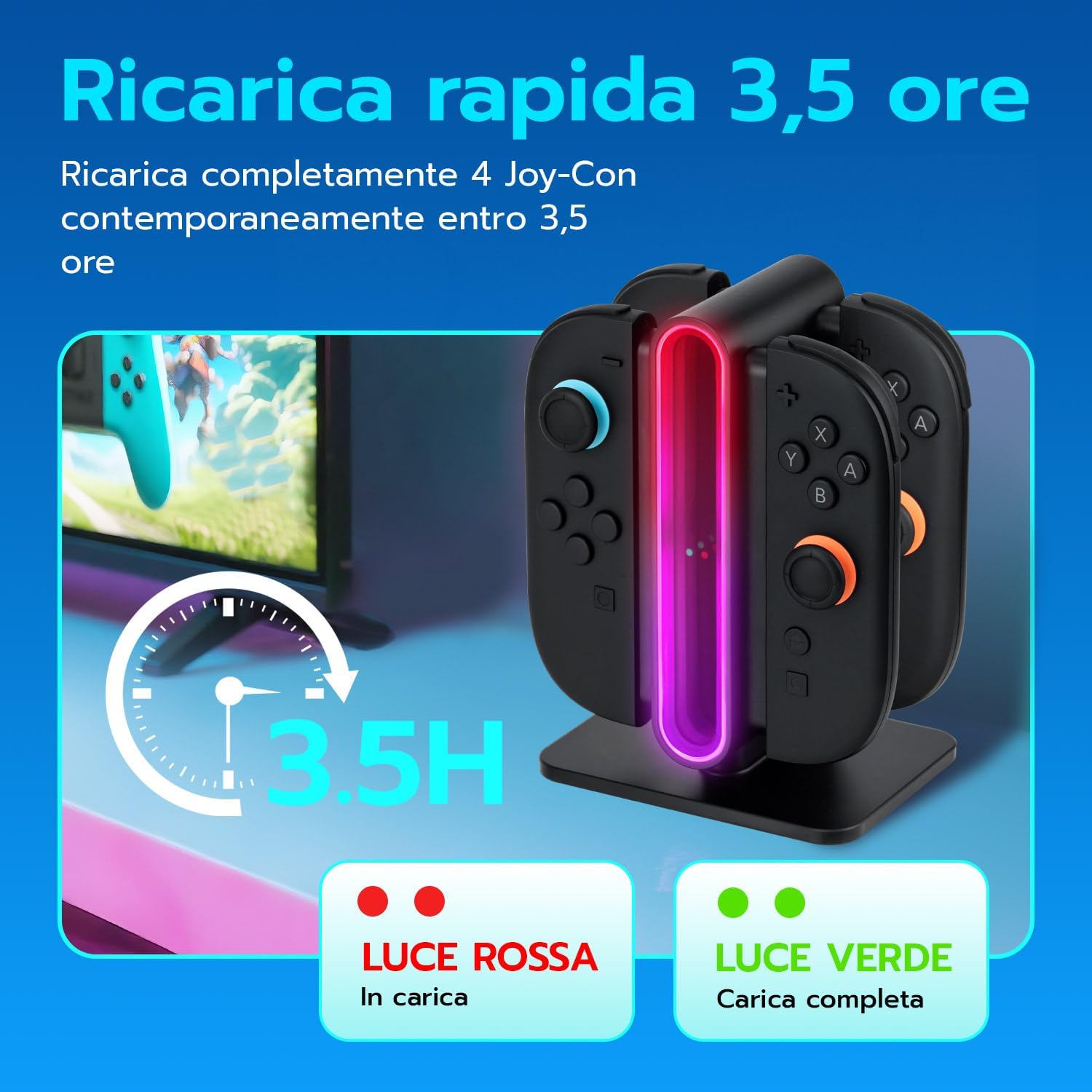 Thumbnail 2 de Tolesum 4 in 1 Caricabatterie Joy‑Con 4