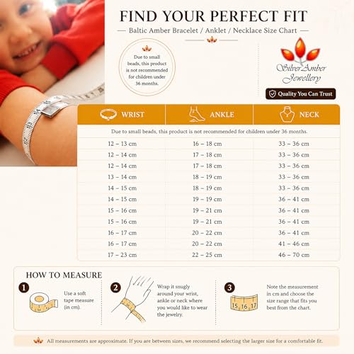 Thumbnail 2 de SilverAmber Jewellery UK Baltic Amber Anklet Bracelet Cognac – Handmade, 12 cm