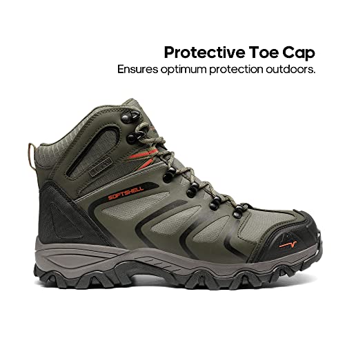 Detalle de NORTIV 8 Scarponi Trekking Uomo – Esercito Verde/Nero/Arancione, taglia 44
