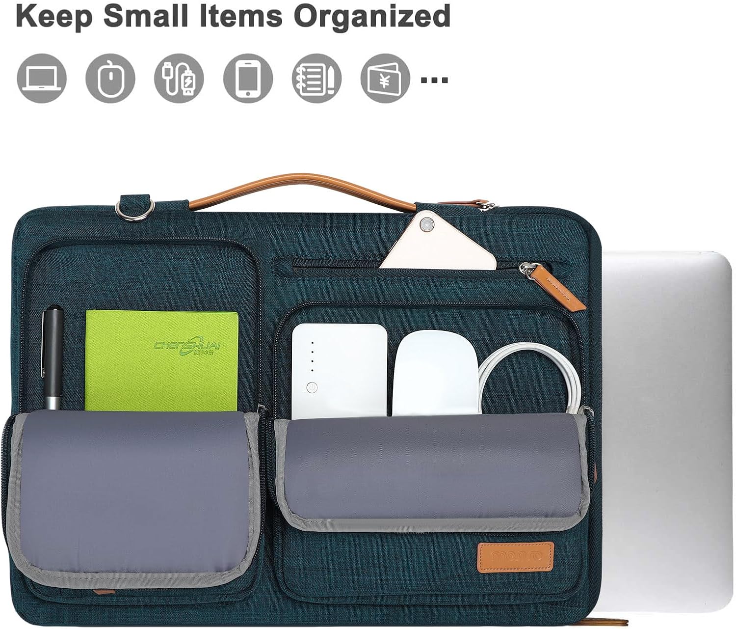 Thumbnail 3 de MOSISO 360 Protective Laptop Shoulder Bag (17–17.3 inch) Teal Green