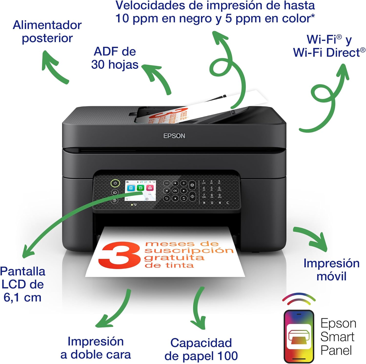 Detalle 2 de WorkForce WF-2930DWF impresora multifunción A4