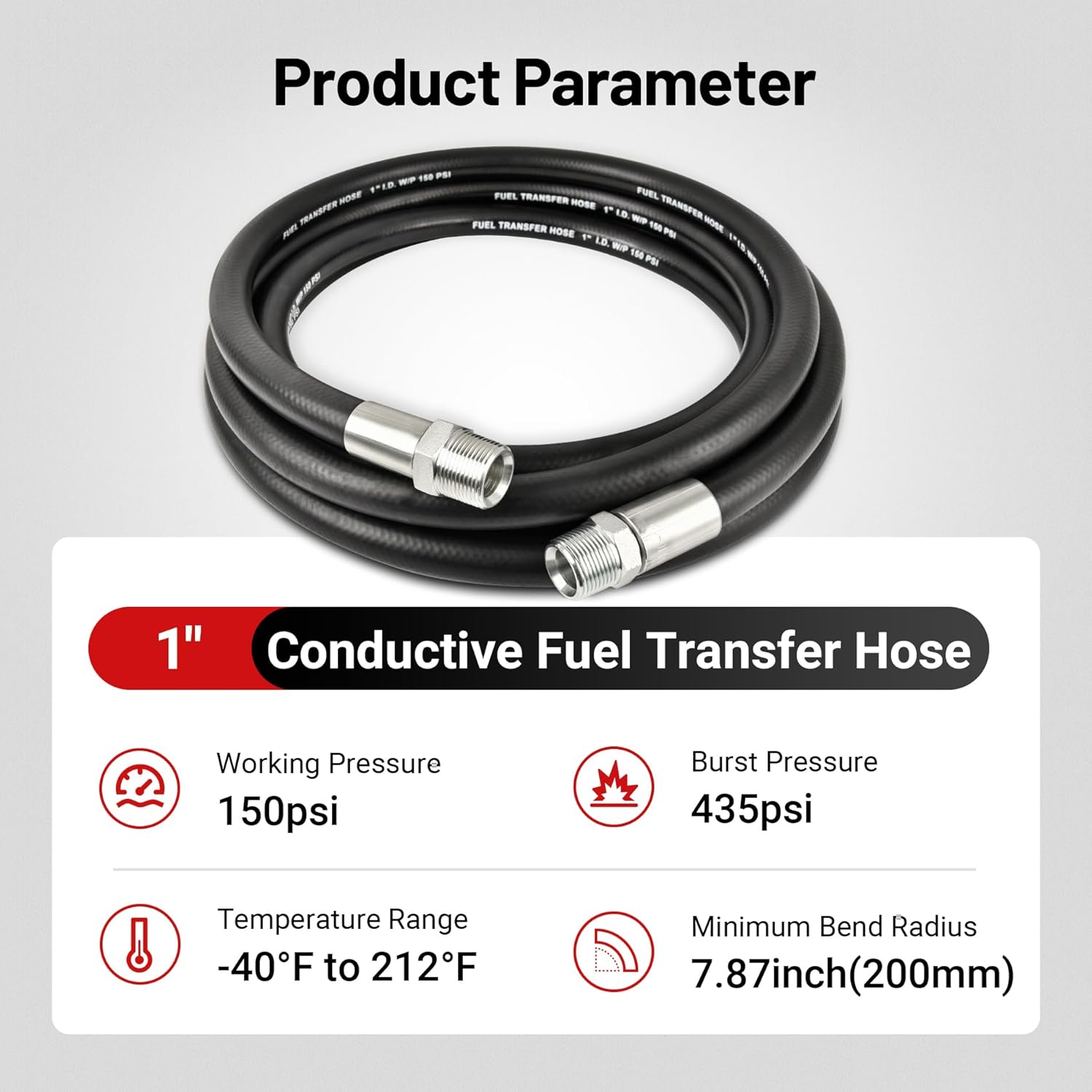 Detalle 2 de EVIL ENERGY 1in Fuel Transfer Hose 20FT đź›