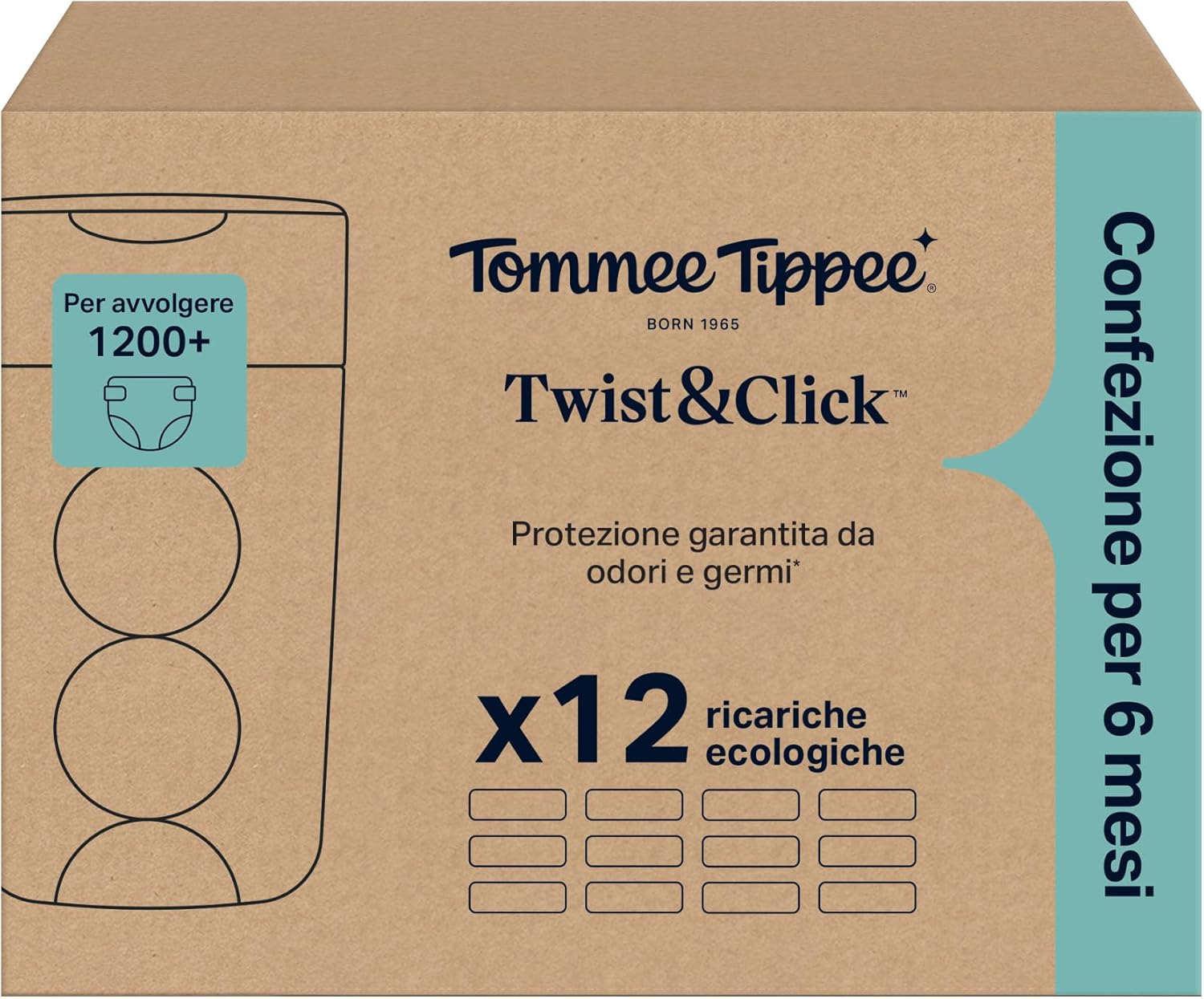Thumbnail 1 de Tommee Tippee Twist & Click 12 ricariche
