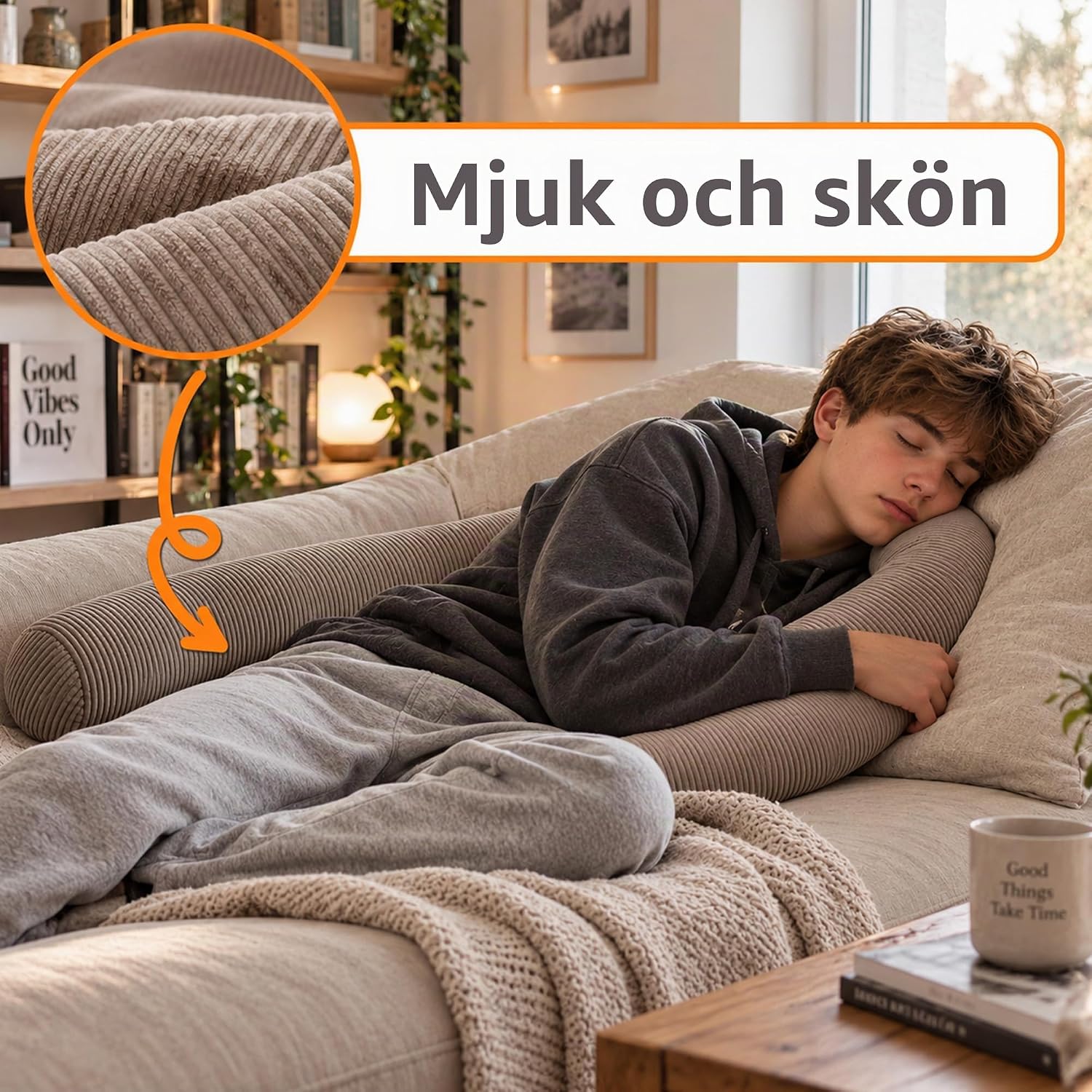 Detalle de Totsy Baby 5902670962235 kroppskudde 200 cm i bomull, ugglemönster