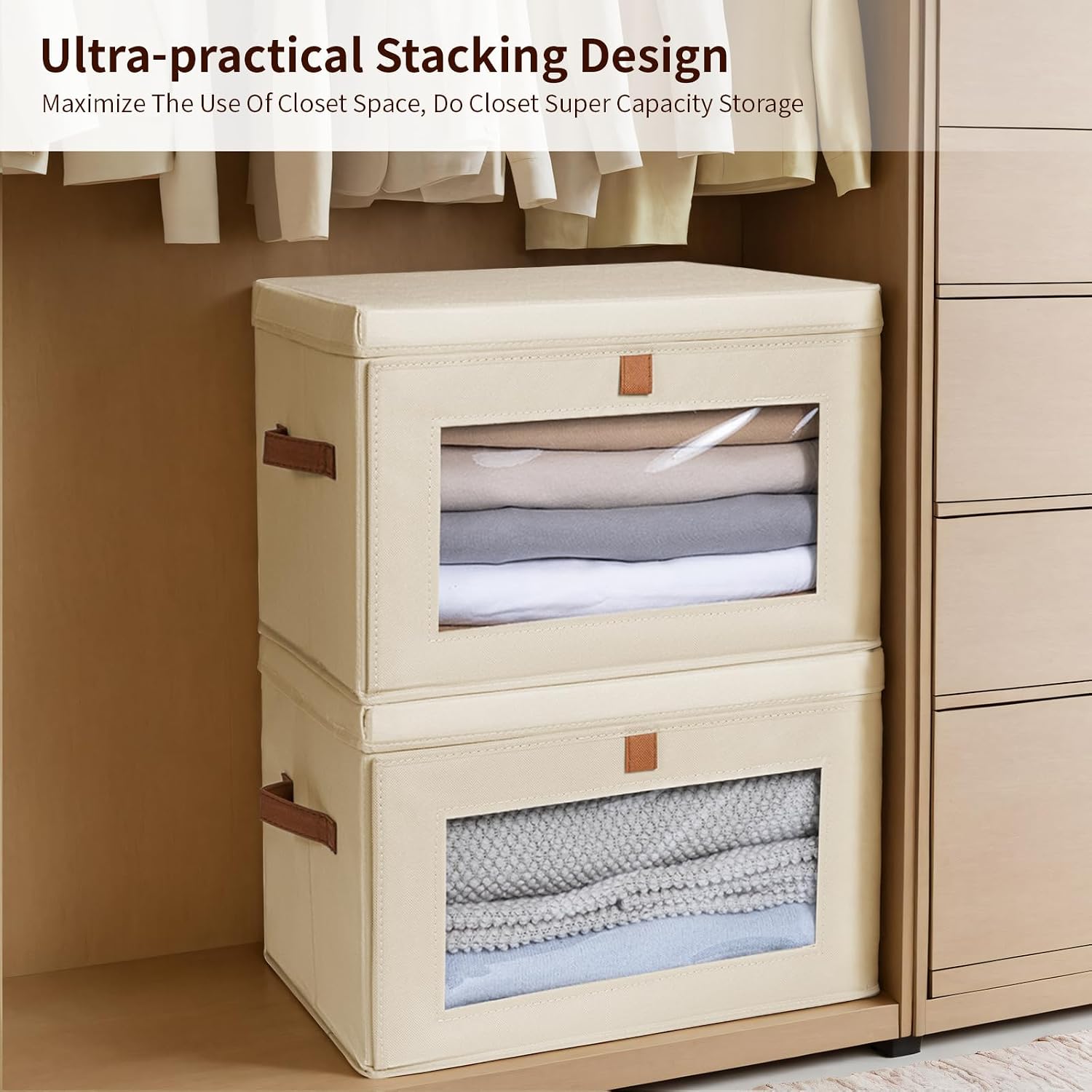 Thumbnail 4 de Homsorout Large Closet Storage Organizer 2-pack bins