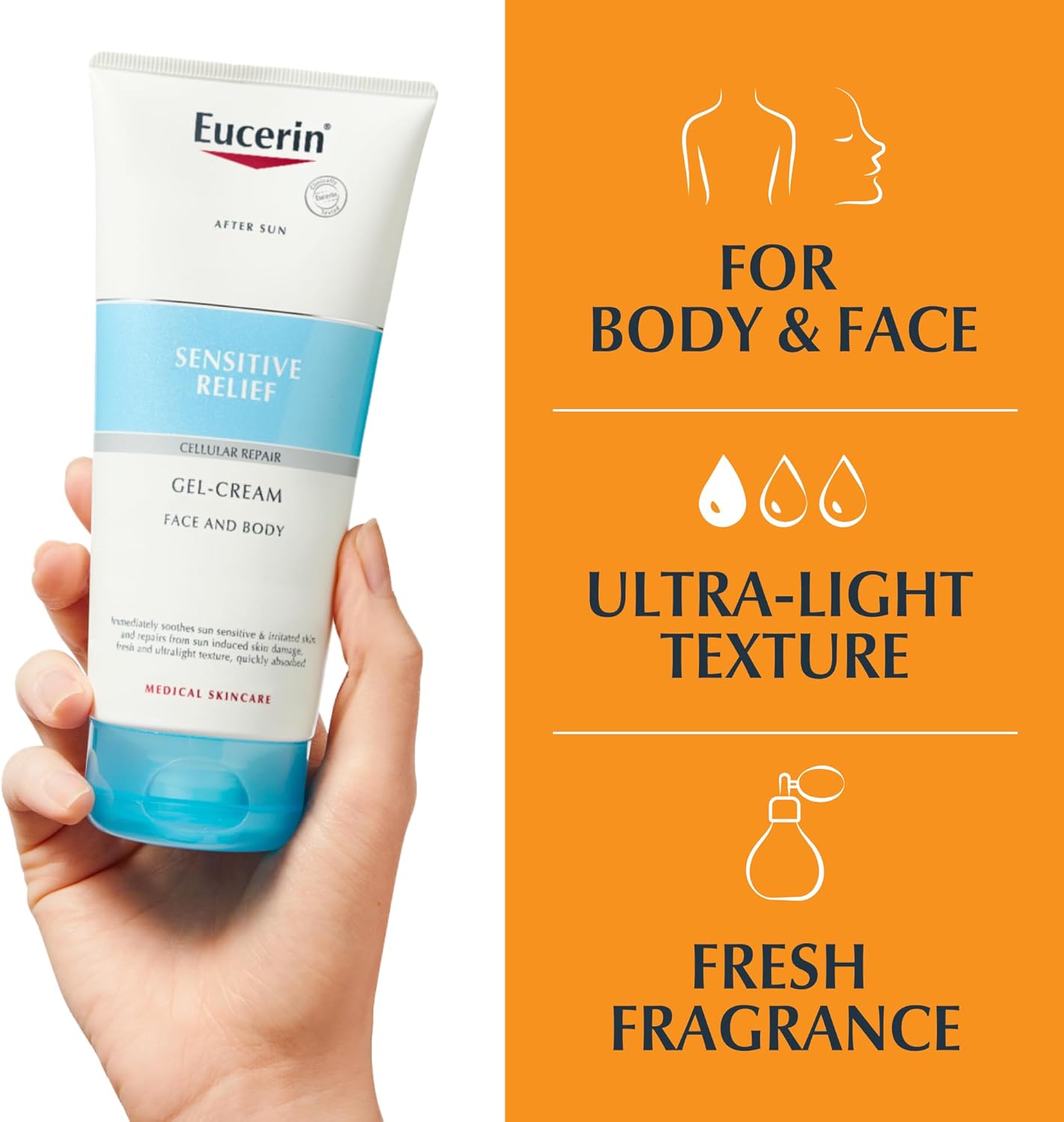 Thumbnail 2 de Eucerin After Sun Sensitive Relief Gel-Cream (200ml) for sensitive, sun-stressed skin