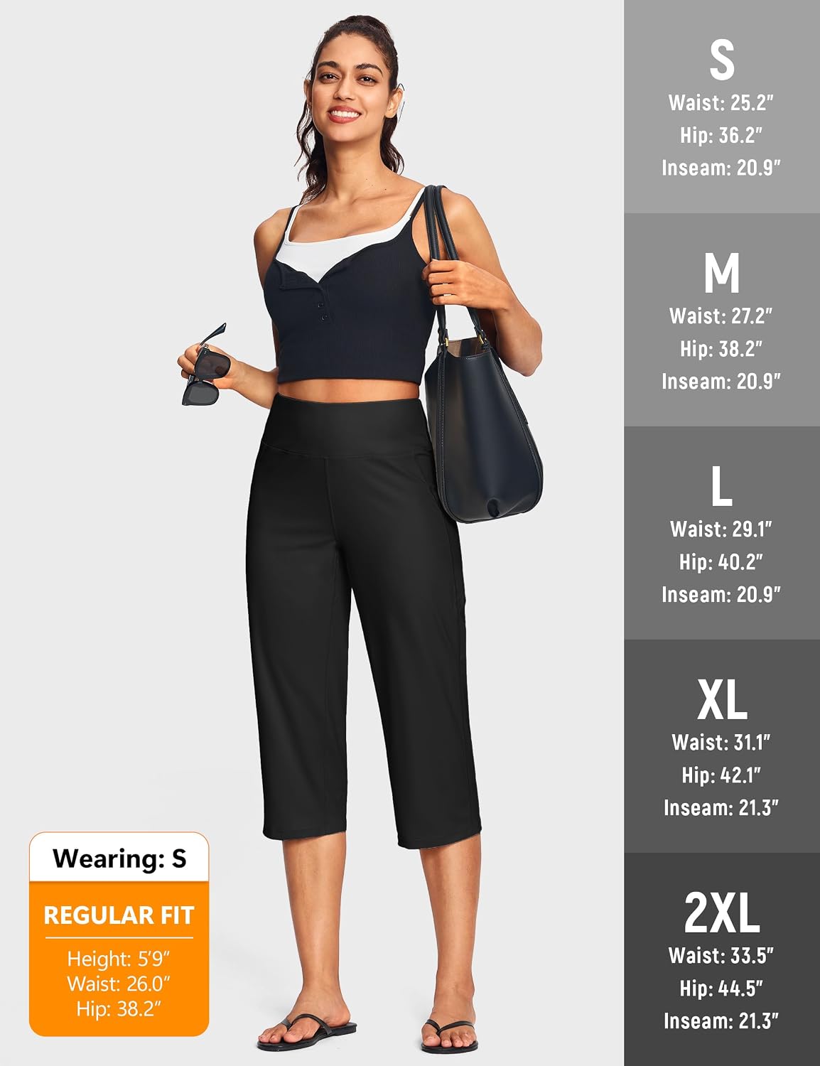 Detalle 2 de ISEEGZ Capri Pants 3.5-inch High Waist