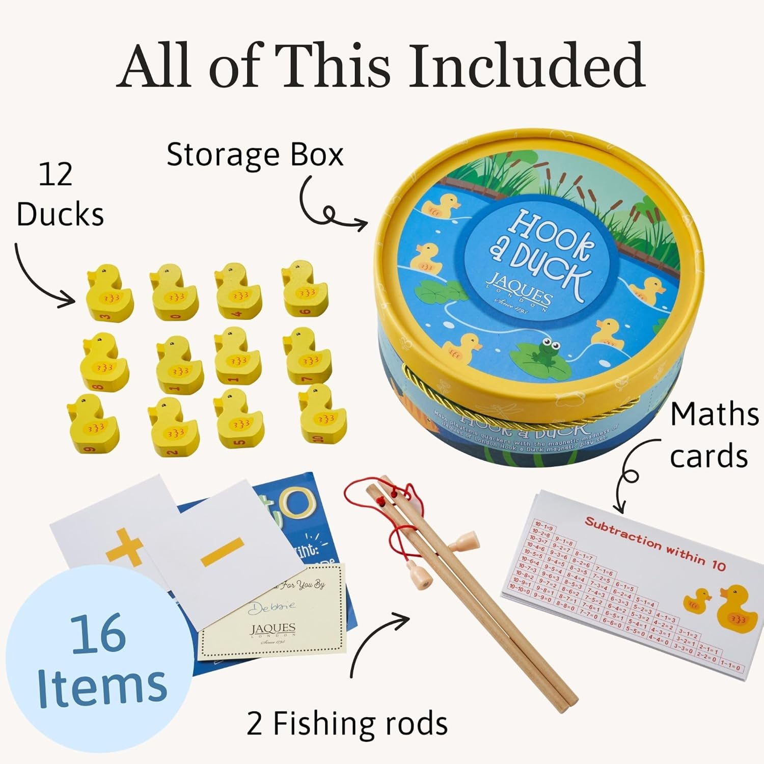 Thumbnail 1 de Jaques of London Hook a Duck Magnetic Fishing Game — An Educational Wooden Toy for Little Learners