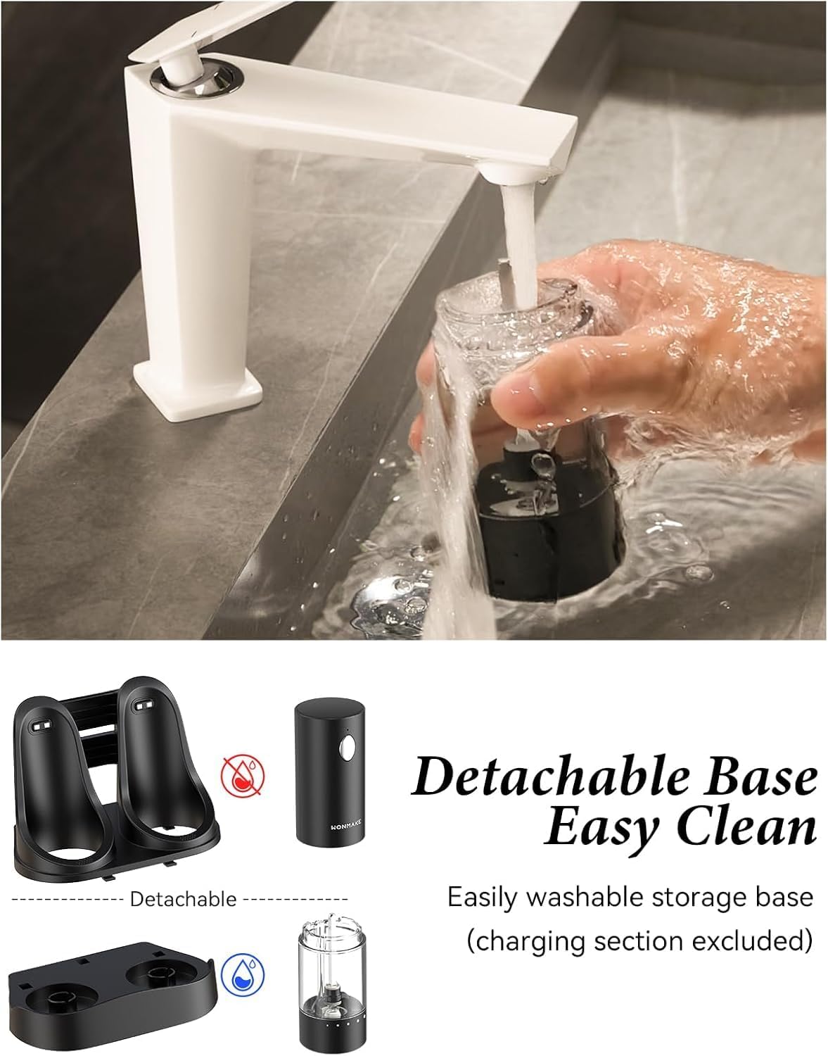 Thumbnail 3 de WONMAKE Electric Salt and Pepper Grinder Set with Dual USB Charging Base & LED Light (6 Grind Levels)