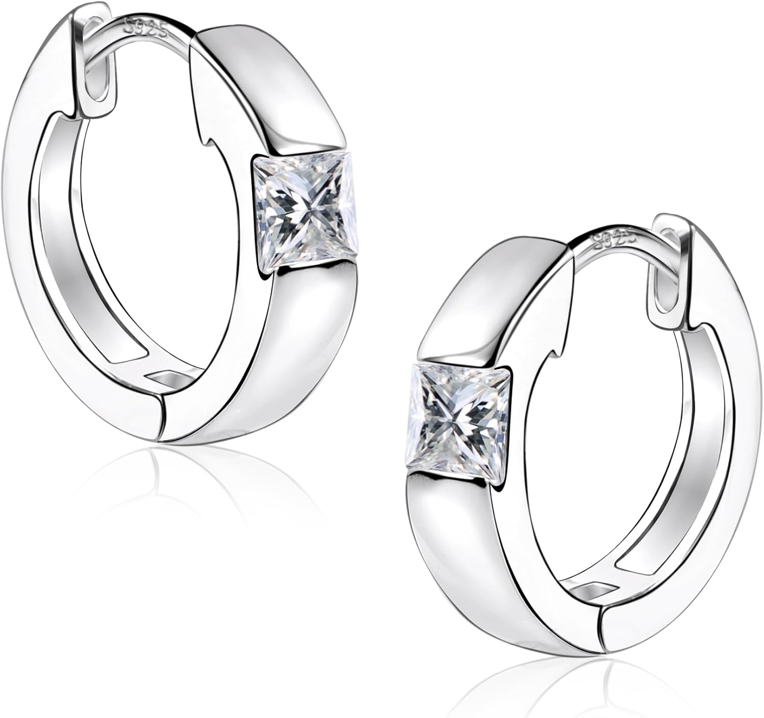 Thumbnail 6 de ALEXCRAFT Silber 925 Ohrringe Kleine Creolen – hypoallergen, Zirkonia, 16 mm