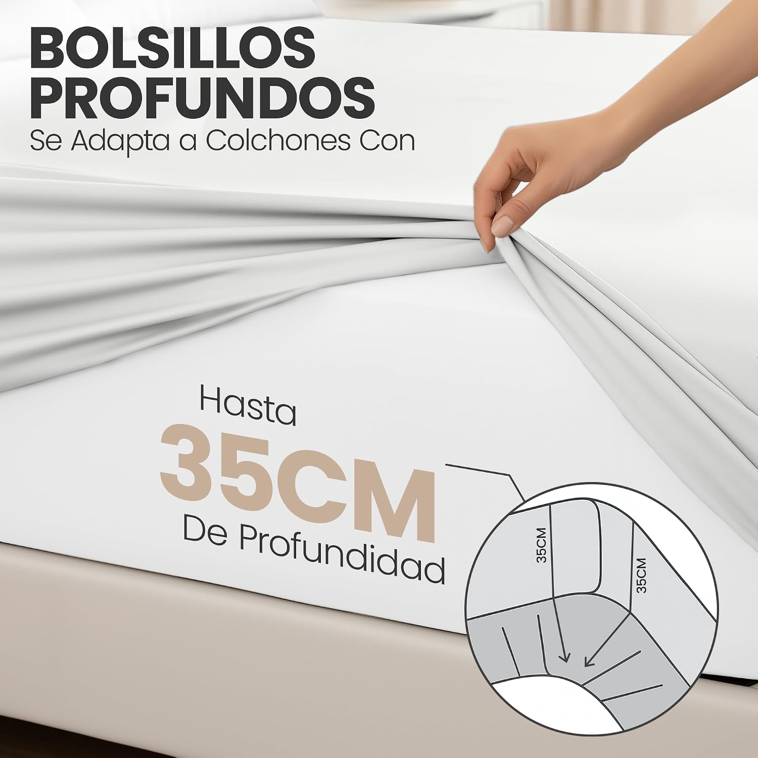 Detalle 2 de Utopia Bedding 150x200 Sábana bajera