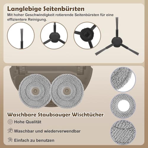 Detalle de Spofan Ersatzset für Dreame L40 Ultra AE/L40 Ultra A/L10s Ultra Gen 2 – Kompatibles Zubehörpaket