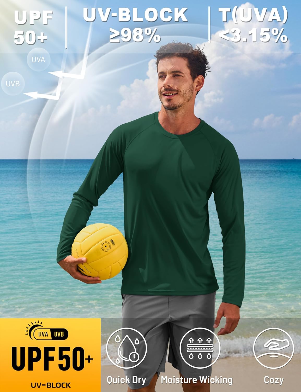 Thumbnail 2 de TACVASEN Men’s UPF 50+ Long Sleeve UV Protection T-Shirt for Hiking & Outdoor Sports