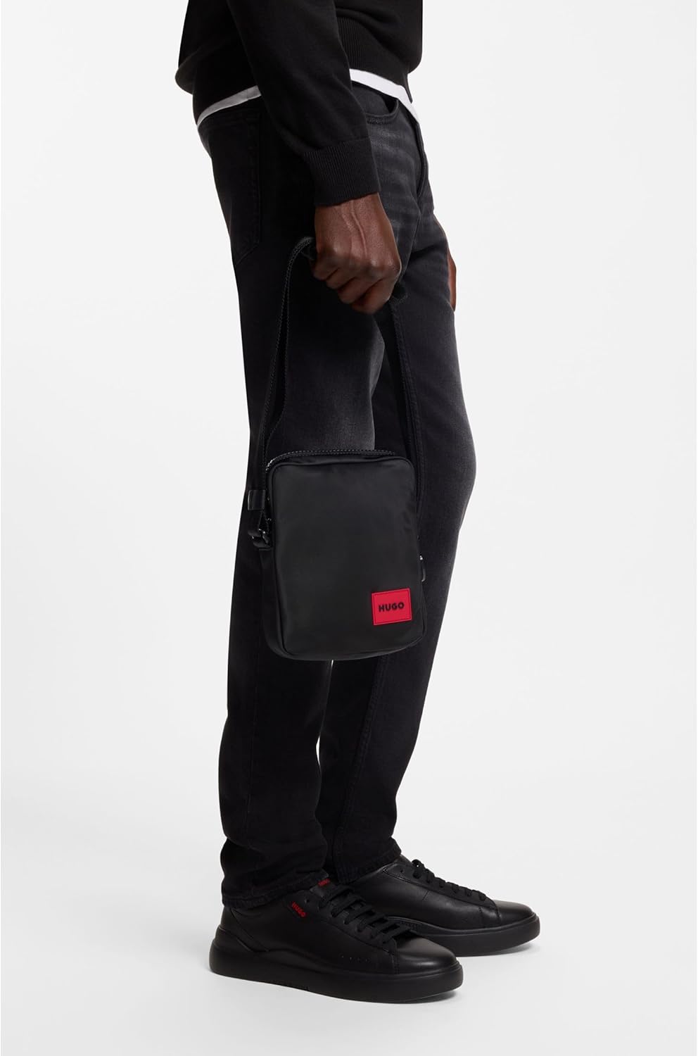 Thumbnail 1 de HUGO Herren Ethon 2.0N NS zip Reporter-Tasche mit gummiertem Logo-Label