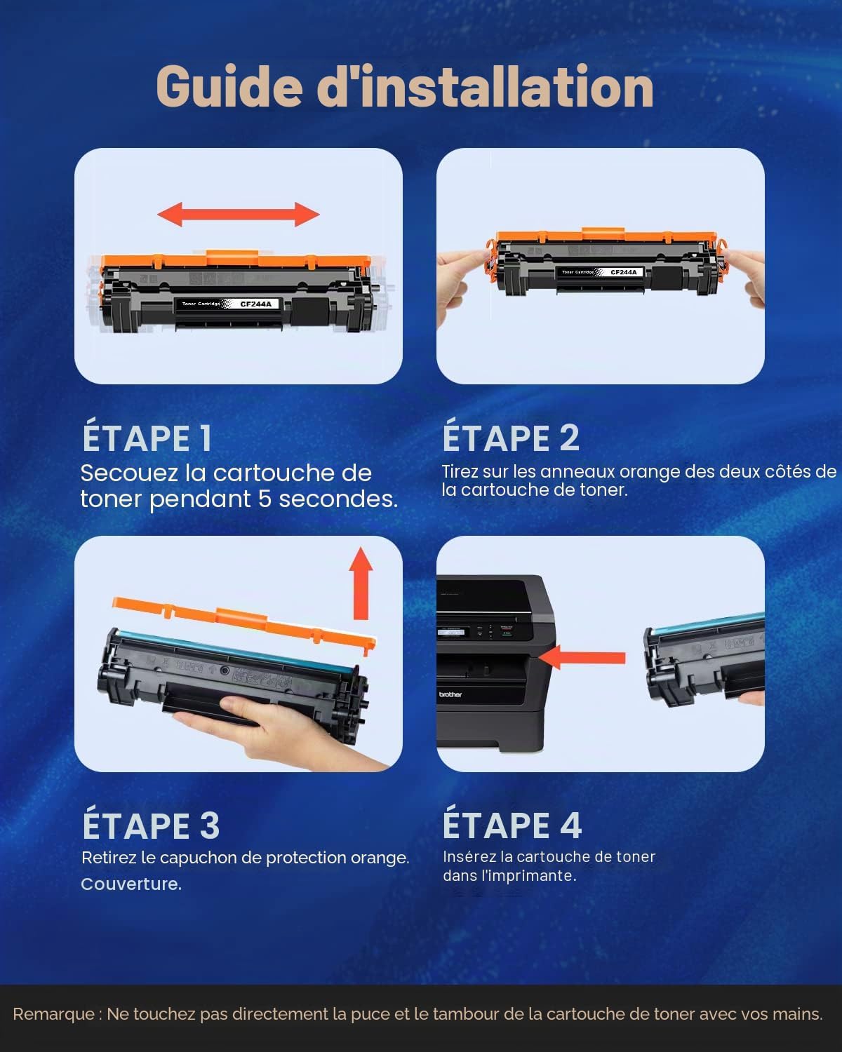 Detalle 2 de Cartouche de toner 44A CF244A Compatible pour HP LaserJet Pro M15/M28 – Noir