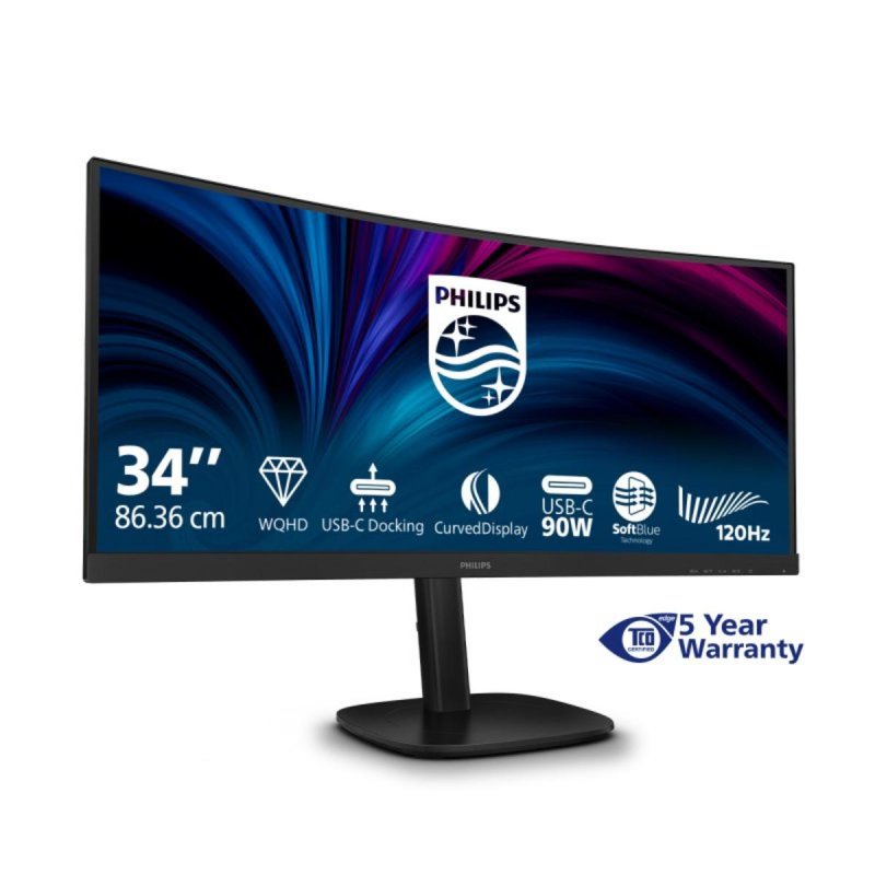 Detalle de Philips 34B2U3600C/00 de 34" UltraWide QHD curvo con KVM y USB-C (120 Hz)