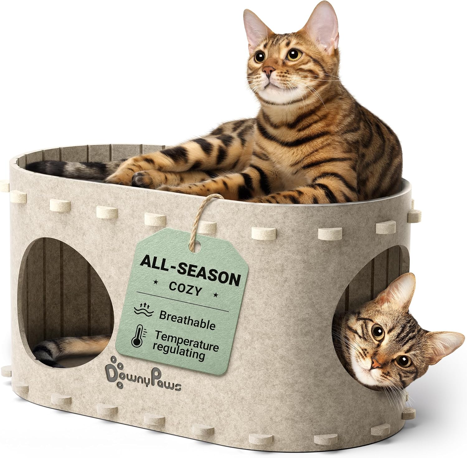 Detalle de DownyPaws Cat Cave Bed, Cream