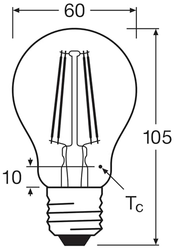 Detalle de OSRAM Lampadina LED a filamento A60 E27 da 7W 806lm 2700K IP20