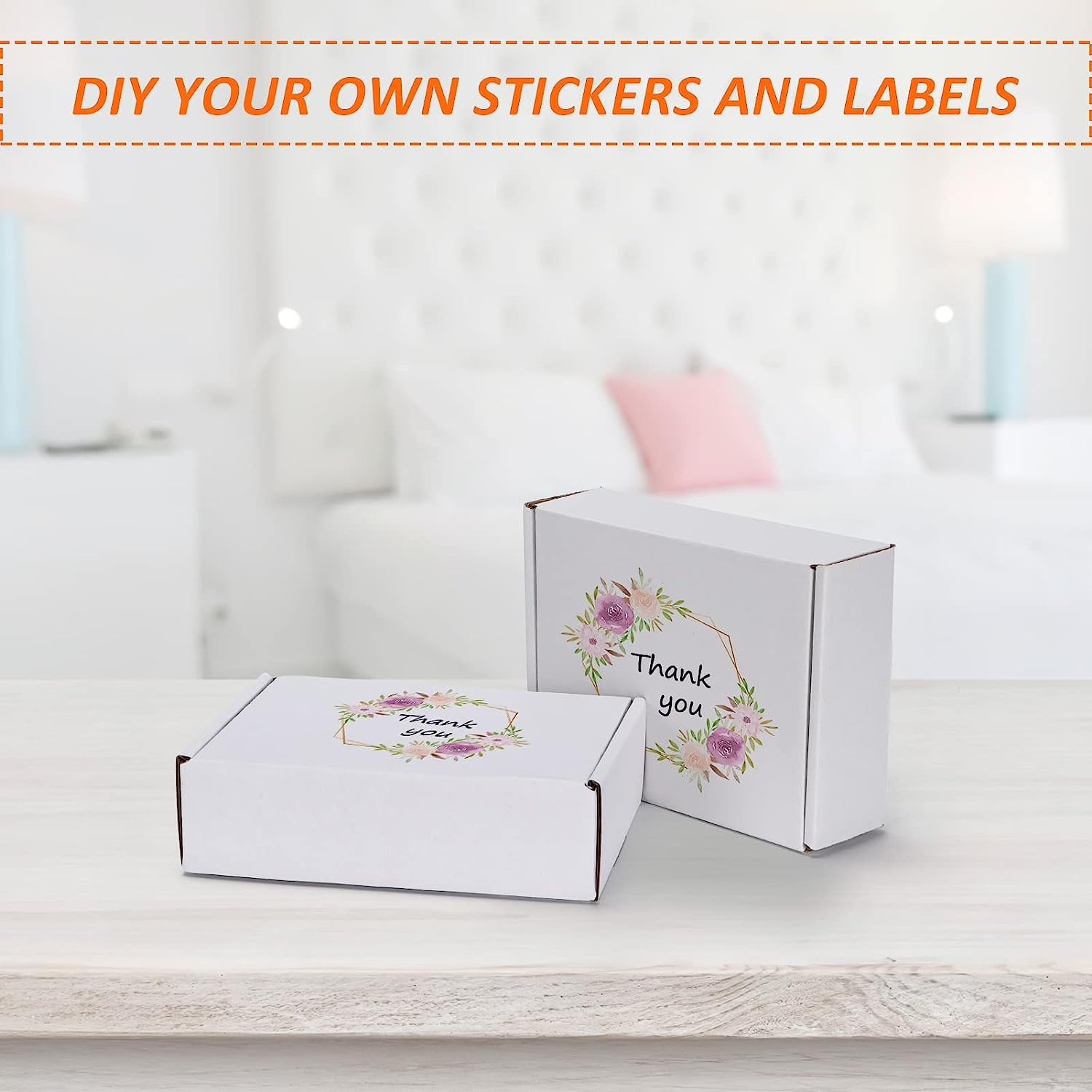 Thumbnail 4 de HORLIMER 50 Pack 7x5x2 Inch Small Cardboard Boxes for Posting (17.8x12.7x5.1 cm) – White Shipping Boxes