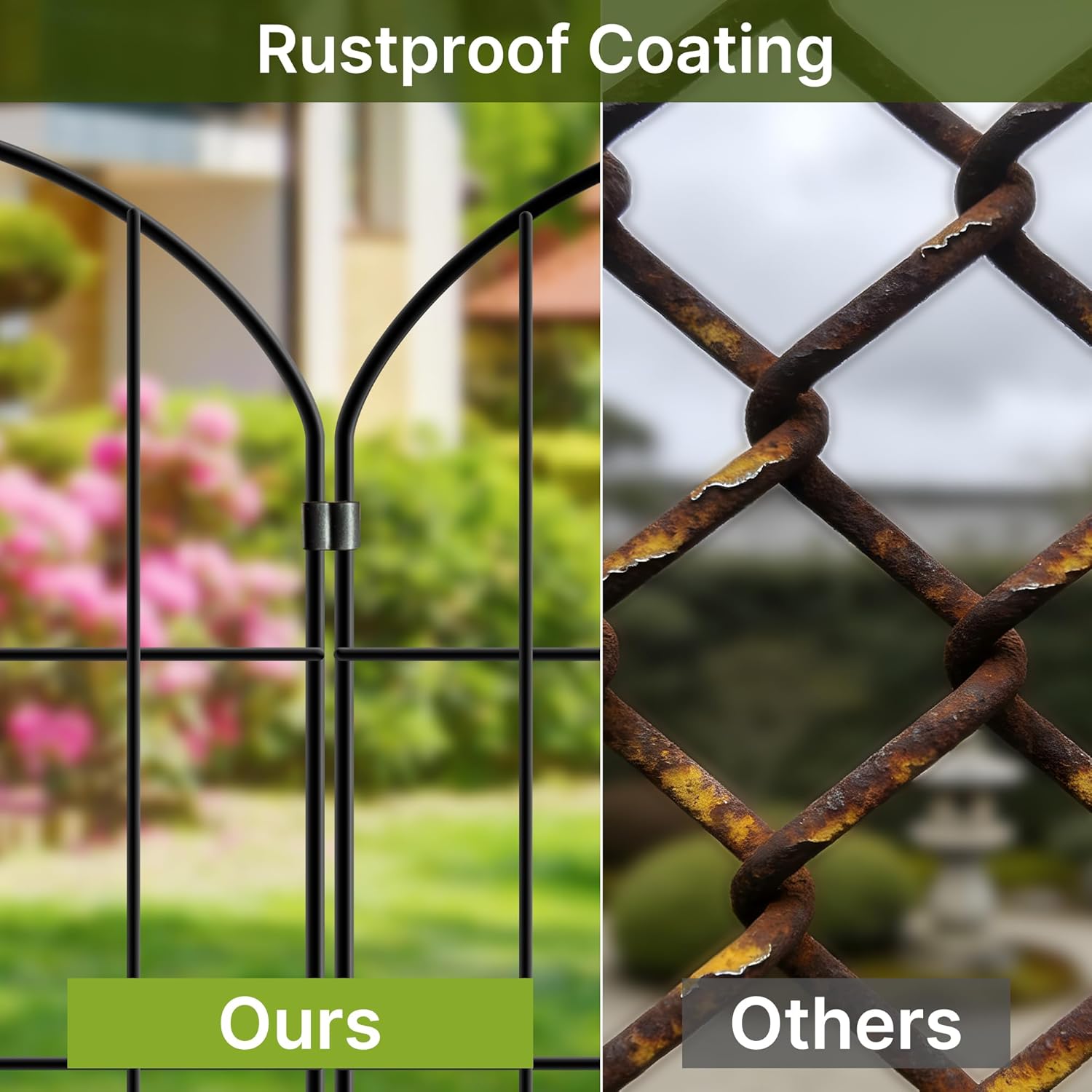 Thumbnail 6 de Thealyn Decorative Garden Fence 61cm H x 33cm W – 8.2m Total (25 Panels) No-Dig Metal Border
