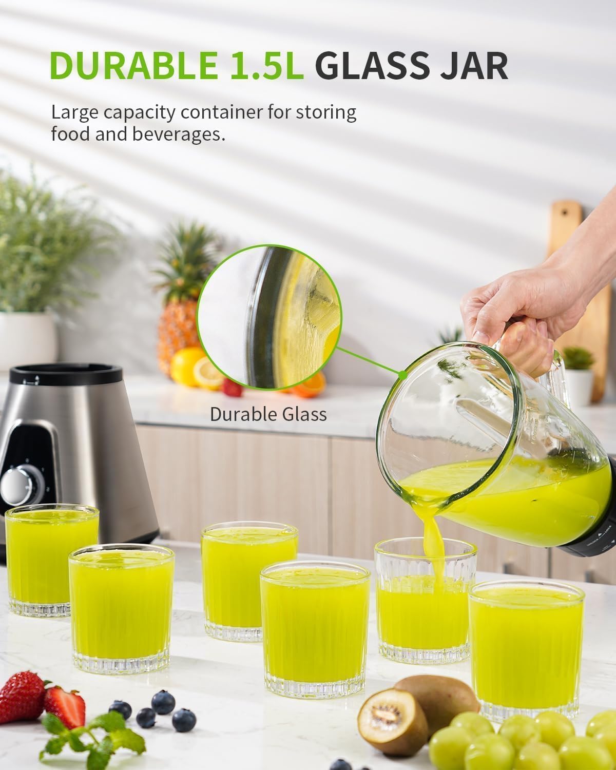 Detalle de GDOR 1200W Smoothie Blender 2-in-1