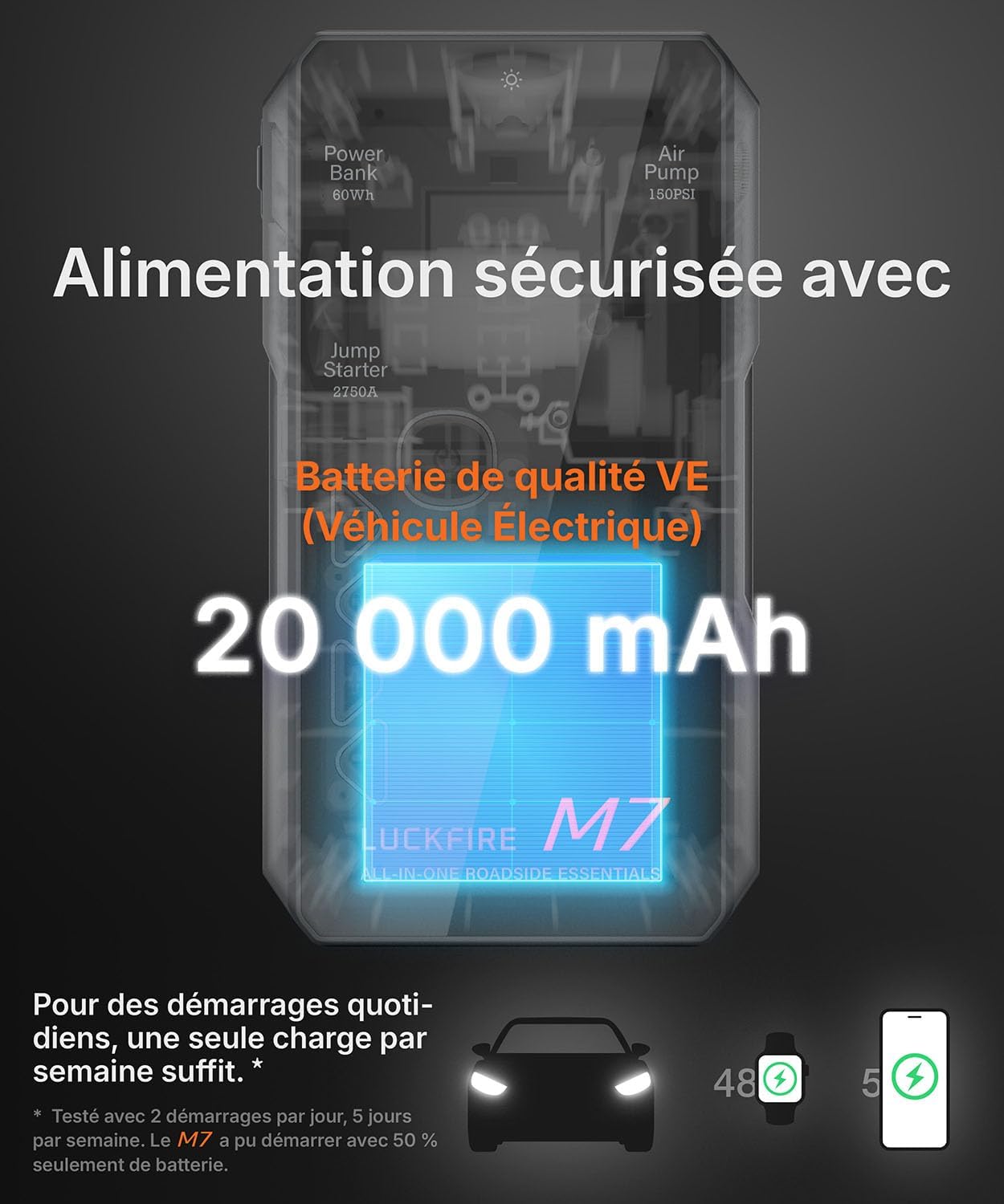 Thumbnail 5 de Luckfire M7 Booster batterie voiture 12V 60Wh