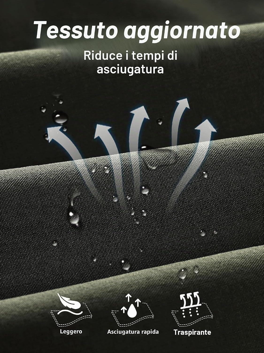Detalle 2 de Arcweg pantaloncini da bagno uomo a asciugatura veloce con tasche e coulisse (trunks da mare)