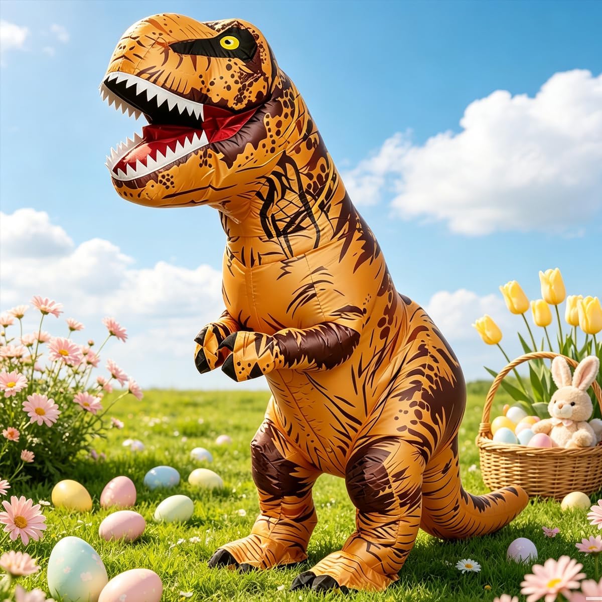 Thumbnail 5 de RHYTHMARTS RH1010BR opblaasbaar dinosauruskostuum voor volwassenen