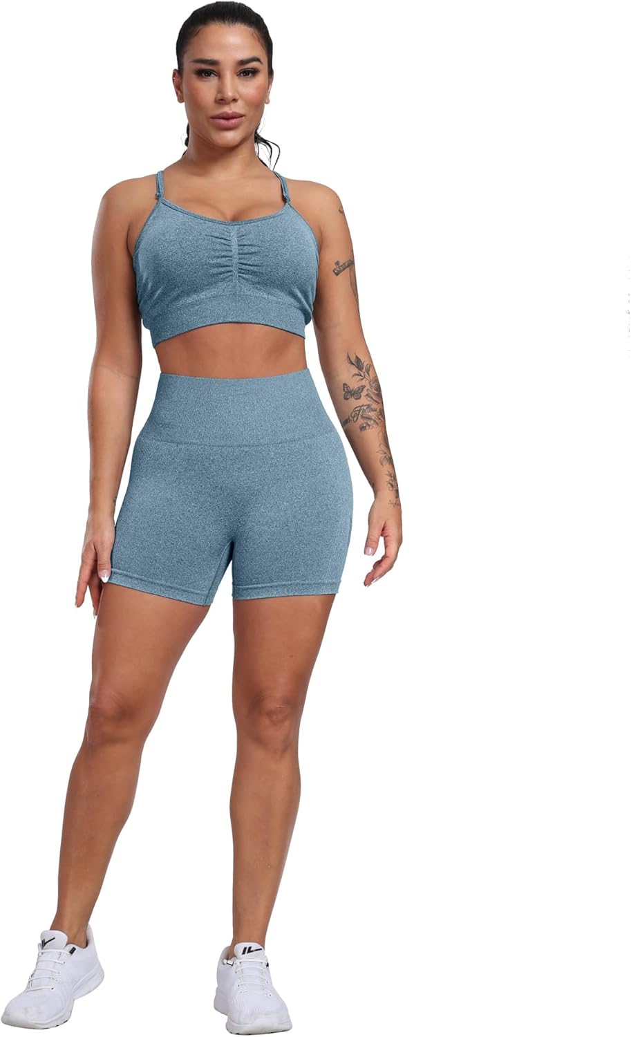 Thumbnail 1 de CHRLEISURE Women's High Waisted Butt Lifting 4-Pack Shorts